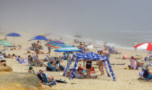 Beachgoers at Cisco Beach