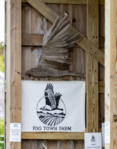 Fog Town Farm sign at farm stand. By Bill Hoenk. 