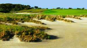 Miacomet Golf Course Green with sand in the forground