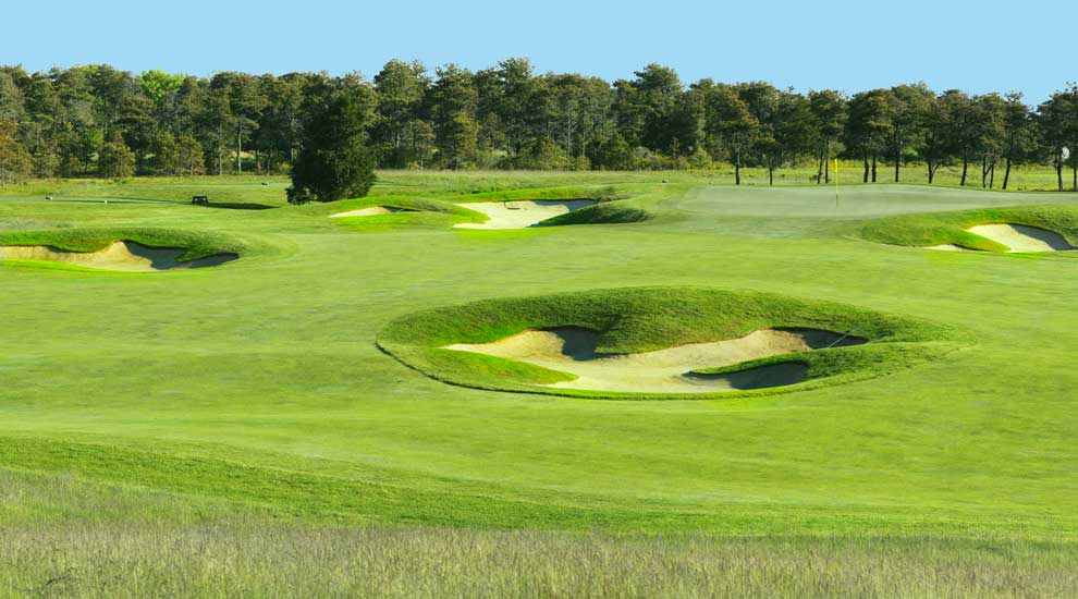 Miacomet Golf Course Green with Trees in the Background