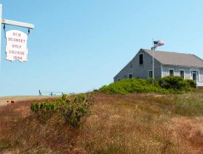 Sconset Golf Course sign and building