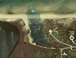 Water Tower Beach pin drop on Nantucket map